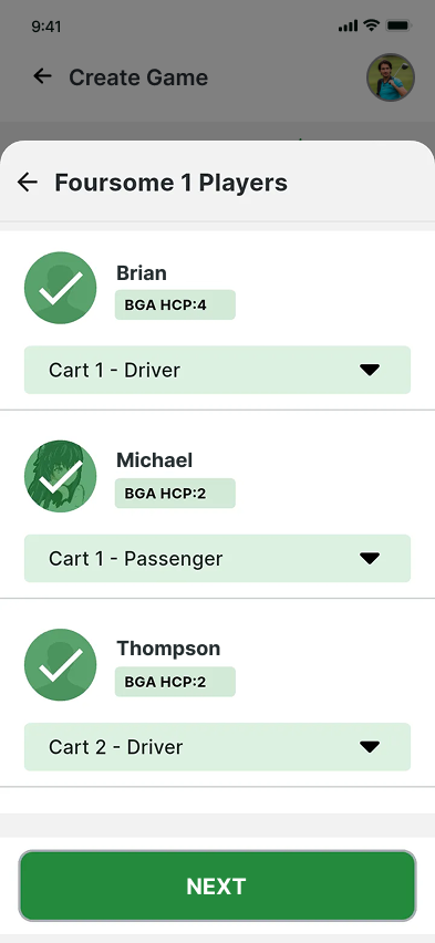 Game Creation Step 4: Create Foursomes